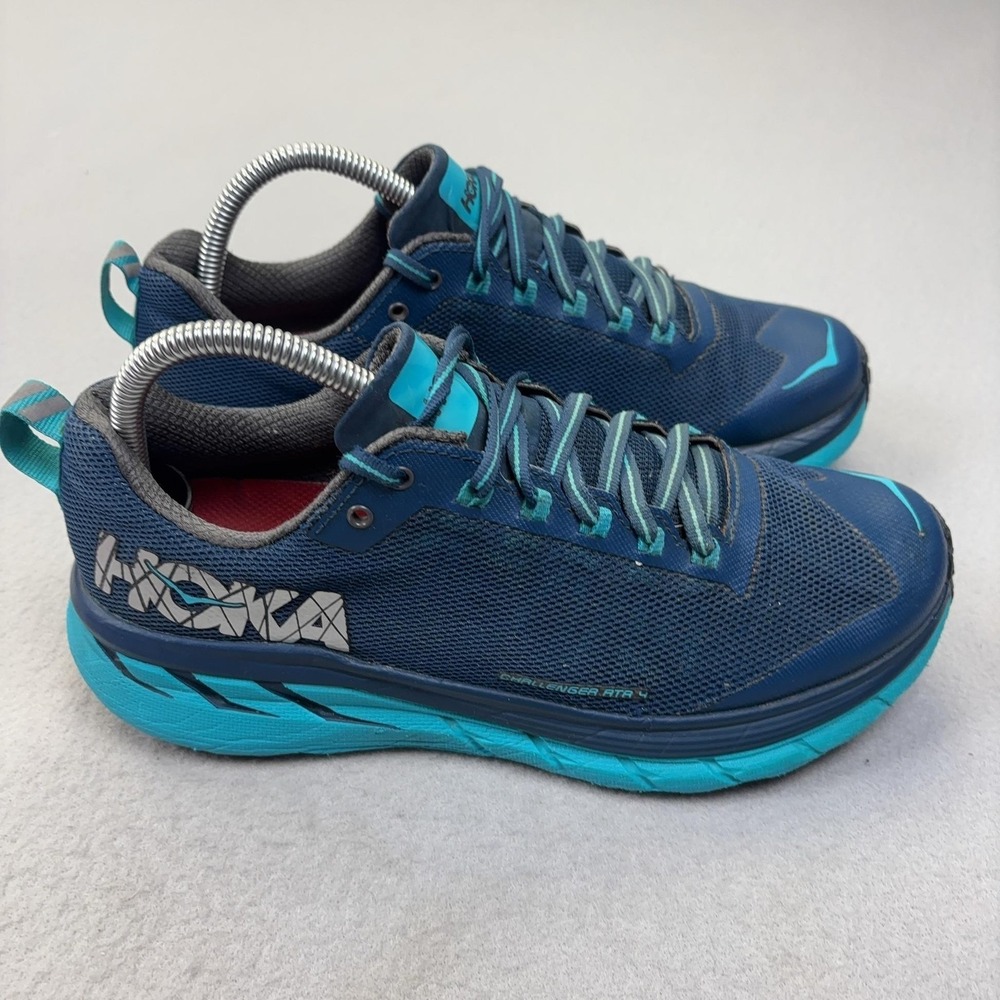 Hoka One One Challenger ATR 4 Shoes Womens Size 8.5 Blue Trail Running Sneakers
